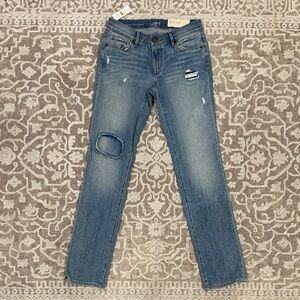LOFT Light Blue Distressed Straight Leg Jeans 2 NEW!